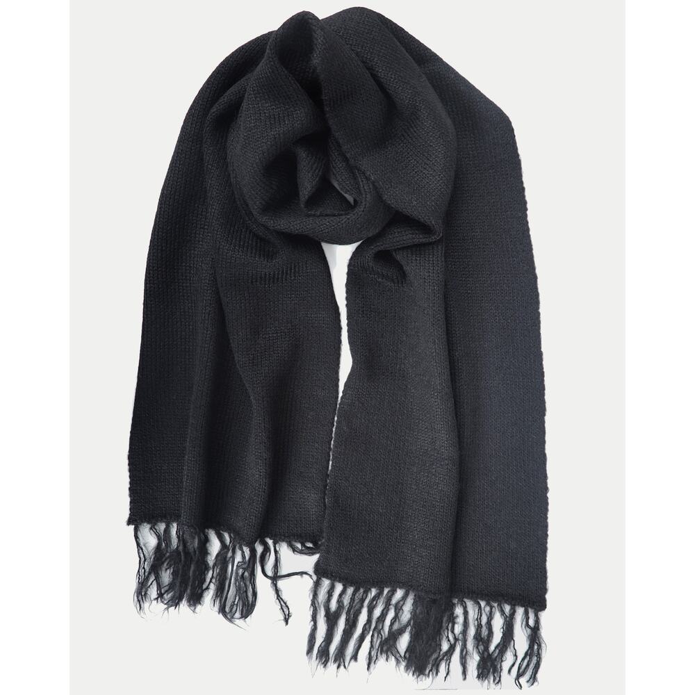 Fabric Junkies Alpaca and Merino Wool Knit Scarf - CARBON